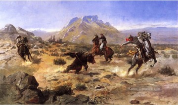  west - Capturing the Grizzly Westliche Amerikanische Charles Marion Russell